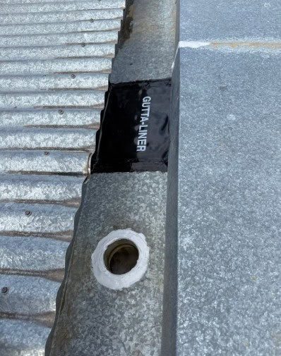 Finished patch in box gutter